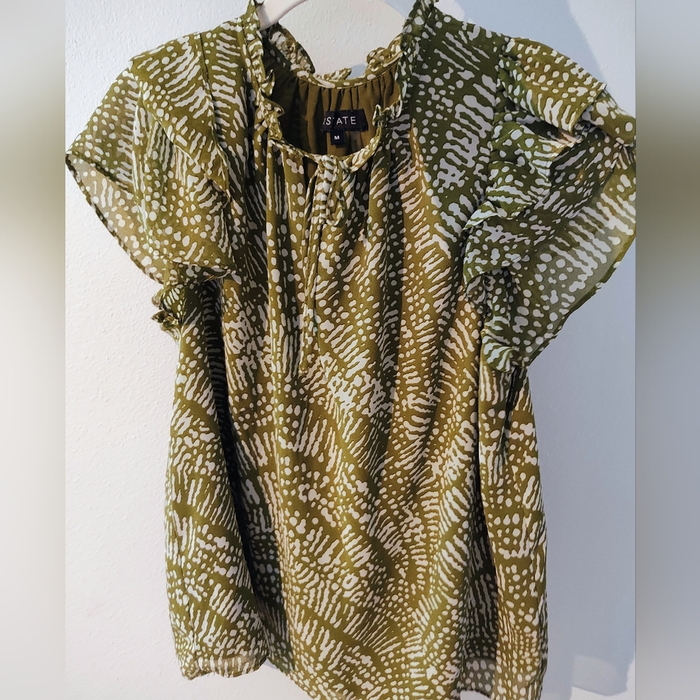 Green Patterned Blouse